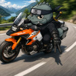 Le signe "V" des doigts entre motards